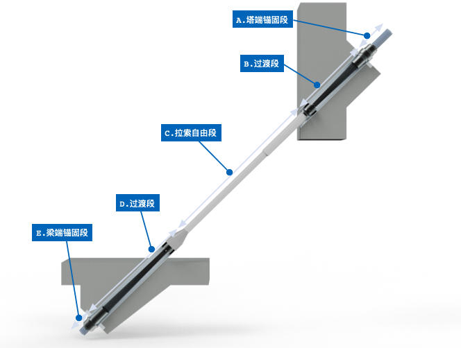 QSM钢绞线拉索体系基本构成示意图